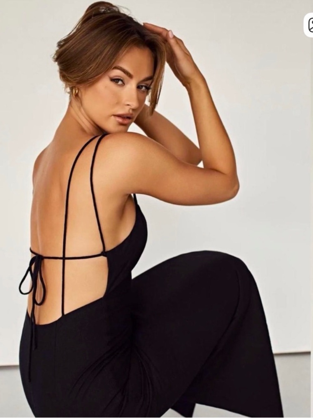 Meshki Black Leana Backless Midi Dress